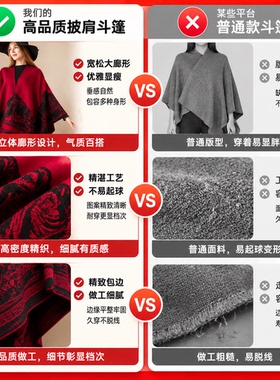 悠呼林间小鹿披肩女简约小众轻奢加厚斗篷双面易出片秋冬保暖外搭