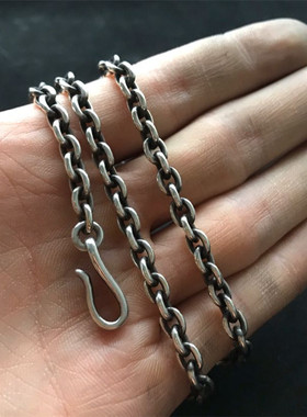 千银厚果火焰毛衣链925男女