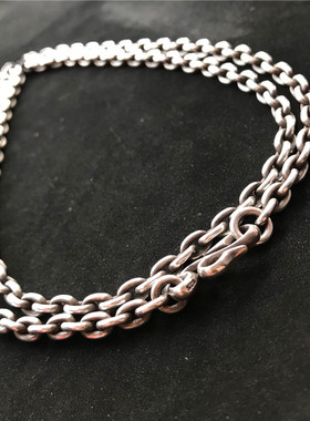 千银厚果椭圆5.5Mm太角项链925