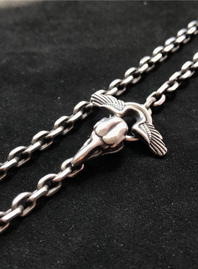 时尚风复古做旧925银手工太角链