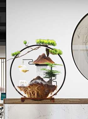 假山喷泉流水生财乔迁礼物玄关