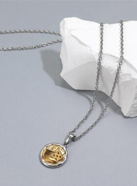 男士钛钢骰子扑克项链