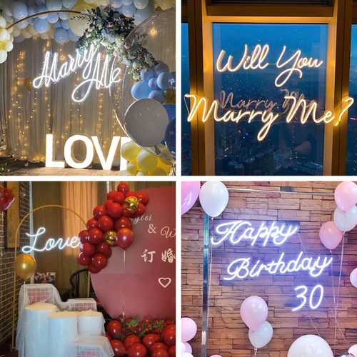 marryme嫁给我求婚灯霓虹灯定制生日快乐led灯happybirthday灯牌 - 图1