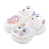 Crocs, ретро пляжные тапочки в стиле Crocs на каблуке на платформе