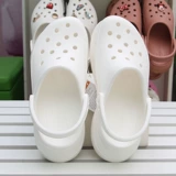 Crocs, ретро пляжные тапочки в стиле Crocs на каблуке на платформе
