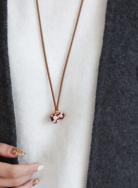 原创新中式红色滴油星星葫芦毛衣链秋冬复古时尚精致百搭长款项链