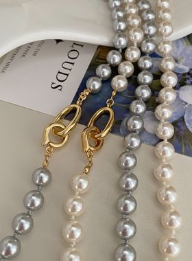 时尚珍珠项链正圆轻奢时尚百搭