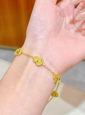 黄金色葫芦沙金手链碎冰冰y字葫芦项链新中式国潮风轻奢福禄五福