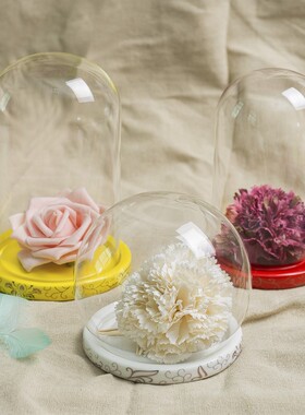 永生花玻璃罩透明桌面摆件展示厂