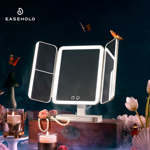 EASEHOLD化妆镜台式桌面led带灯梳妆镜子高清美妆镜圣诞礼物女生 - 图3