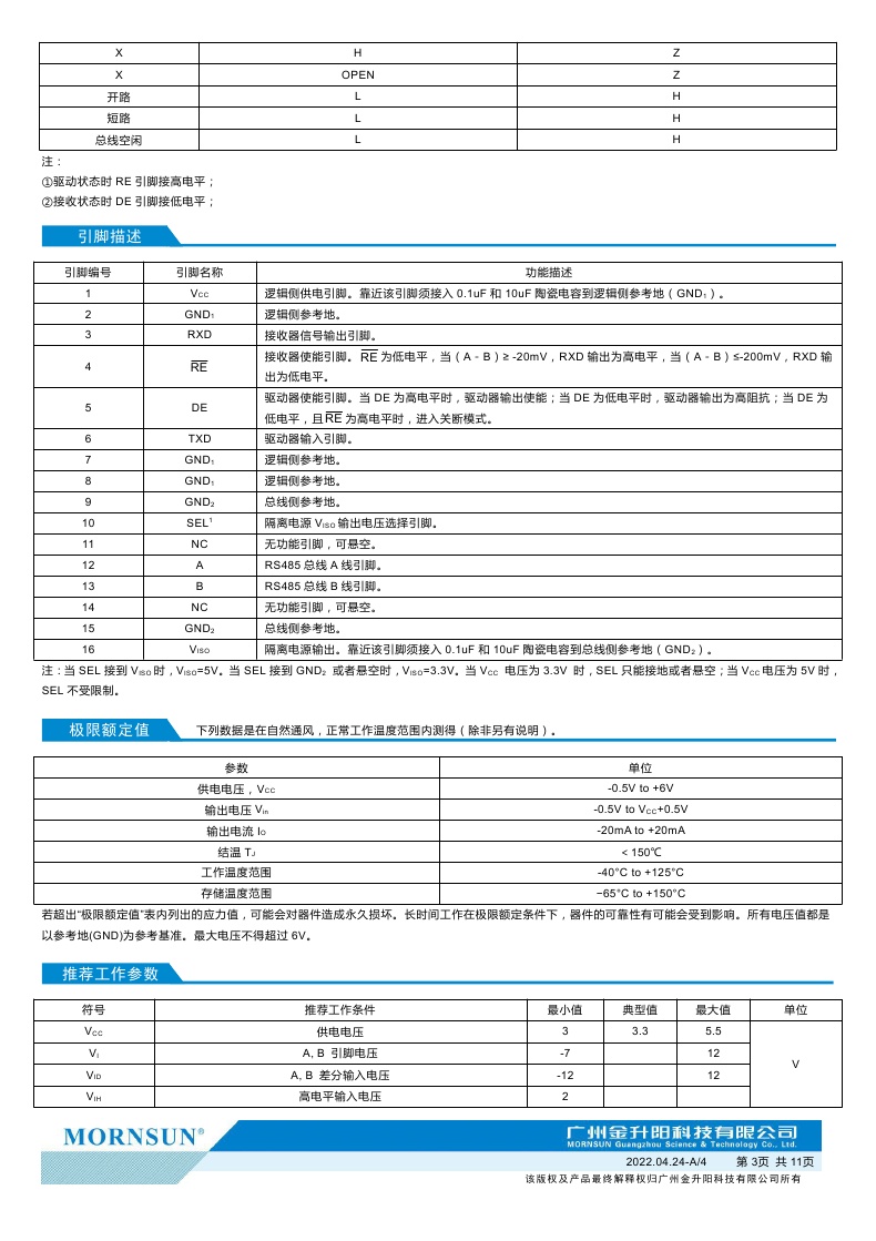 金升阳 TDA51S485HC 高品质SOIC16封装RS485半双工隔离收发器 - 图2