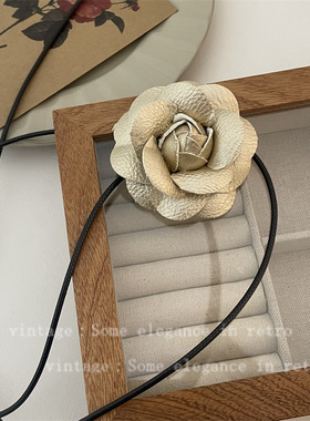 复古时尚花朵项链气质简约颈链多用途法式复古腰链