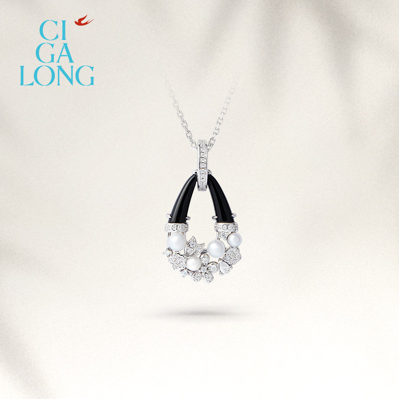 [新品]CIGALONG龙梓嘉手提花篮珍珠项链耳钉原创新中式珠宝,淘宝优惠券,粉丝福利购,淘宝优惠卷