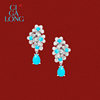 CIGALONG scattered green pine earrings