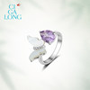 CIGALONG small butterfly amethyst earrings