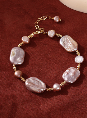 设计师手作巴洛克方糖珍珠手链