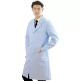 Синяя тонкая рабочая униформа врача для школьников, делается под заказ, с печатью вашего логотипа, короткий рукав