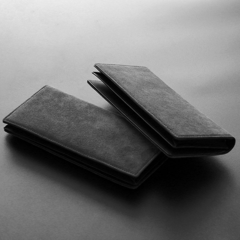 长款对折男多卡位简约真皮钱夹 pym钱包