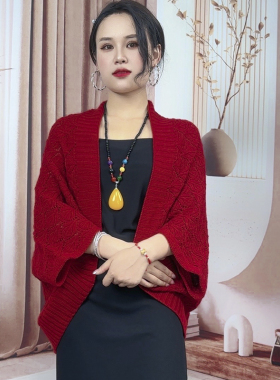 秋冬镂空旗袍外搭女披肩