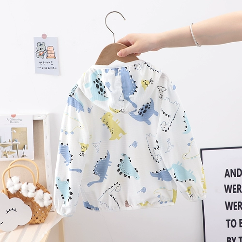 Детская летняя одежда, тонкая хлопковая одежда для защиты от солнца, дышащая дорожная куртка с капюшоном