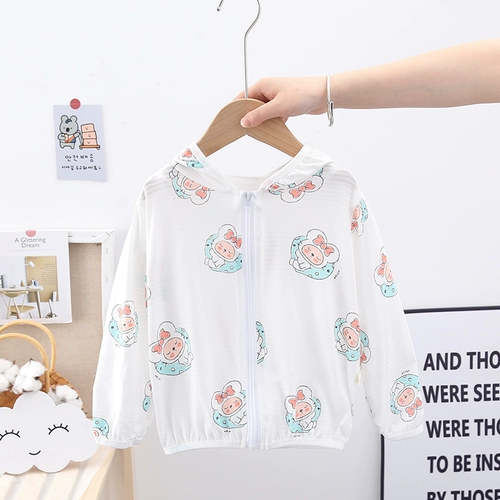 Детская летняя одежда, тонкая хлопковая одежда для защиты от солнца, дышащая дорожная куртка с капюшоном