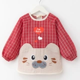 Тонкий детский нагрудник, демисезонный лонгслив для еды, водонепроницаемый фартук, из хлопка и льна, с карманом