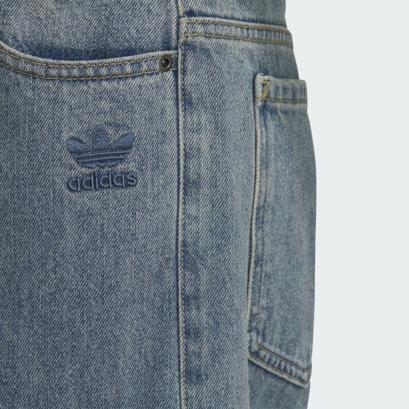 Adidas/阿迪达斯2025春季蛇年新款工装牛仔宽松运动男长裤 JY0204 - 图1