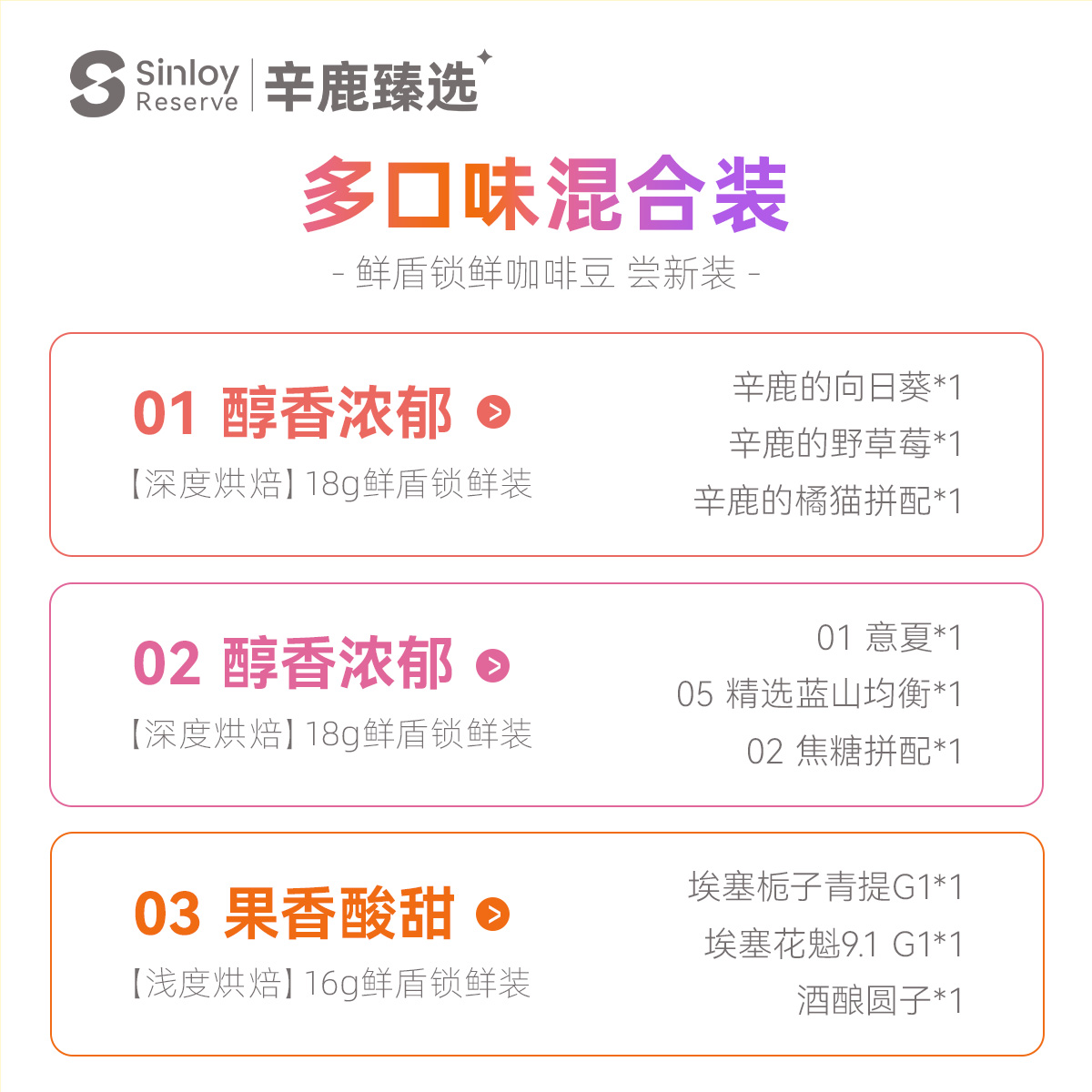 辛鹿 【鲜盾保鲜】 多口味精品意式拼配咖啡豆尝新装48-54g - 图2