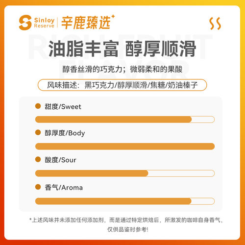 Sinloy/辛鹿臻选 萤焰 香醇浓郁 精品意式浓缩拼配咖啡豆 2kg - 图2