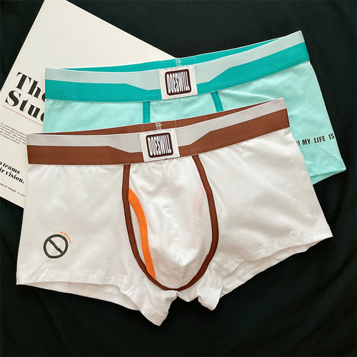 男士内裤男平角裤纯棉透气国潮卡通动漫青年中腰四角裤运动短裤头 - 图2