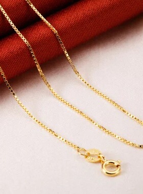 裸链彩项链链子锁骨细镀黄金色镀金女锁骨链配不掉色