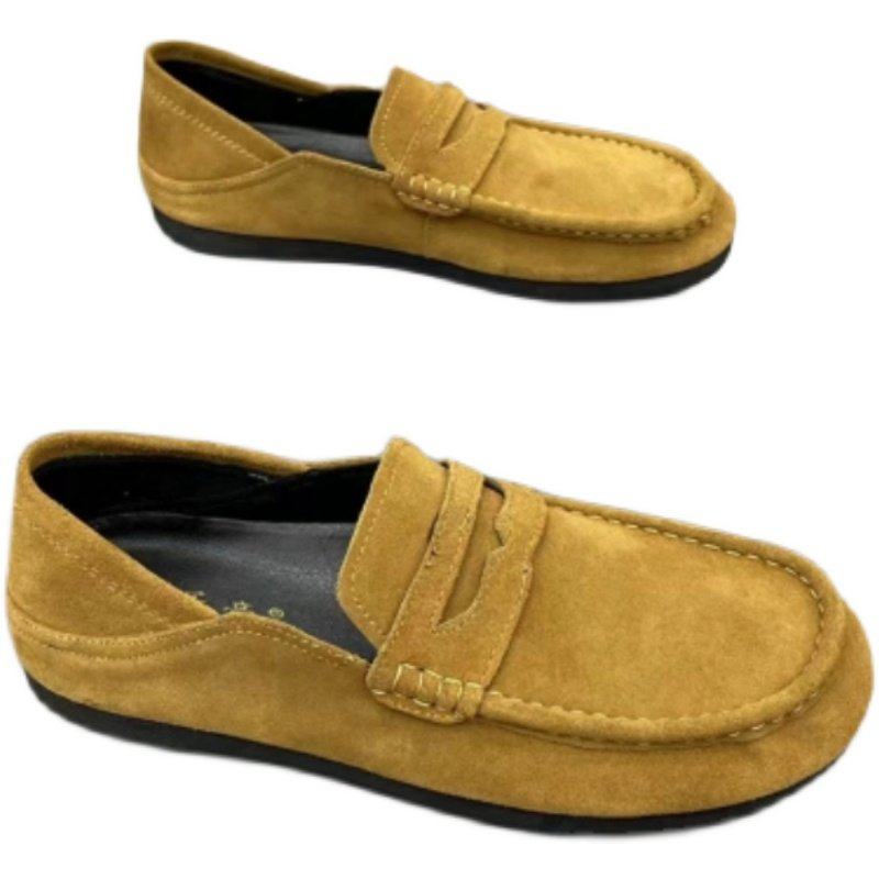 男鞋2026秋季新款懒人鞋磨砂皮透气乐福鞋男百搭豆豆鞋男款鞋子,淘宝优惠券,粉丝福利购,淘宝优惠卷