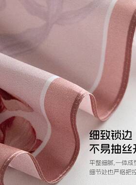杭州桑蚕丝印花小方巾围脖领巾