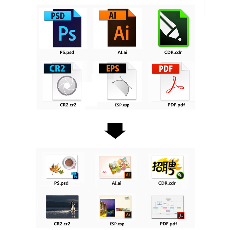 ps cdr ai pdf psd缩略图预览补丁设计稿看图效果文件显示win7-11 - 图0