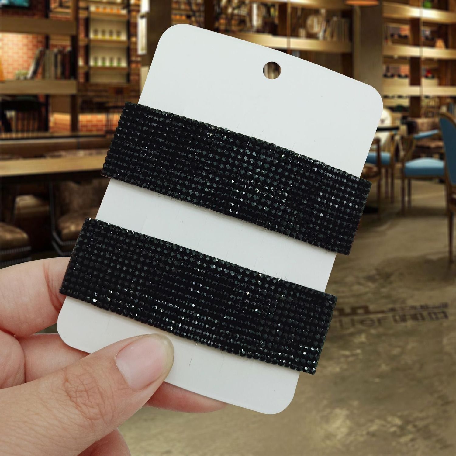 黑色满钻bb夹一字夹刘海发卡边夹顶夹碎发黑卡子女后脑勺头饰 - 图0