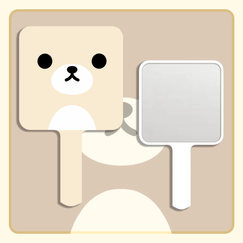 可爱轻松熊周边便携化妆镜随身便携手持镜补妆小镜子学生女梳妆镜 - 图0