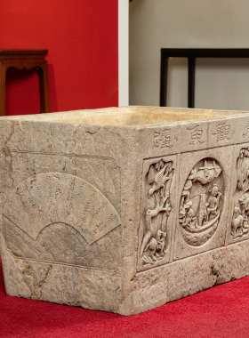 石雕花鸟人物诗文鱼缸