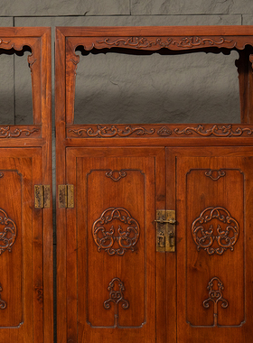 红木浮雕螭龙纹亮格柜