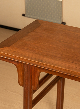 花梨木夹头榫刀牙板平头案