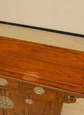 海南黄花梨三联橱柜古董家具