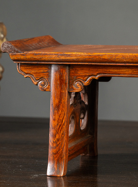 黄花梨钱银丝夹头榫一块玉翘头案