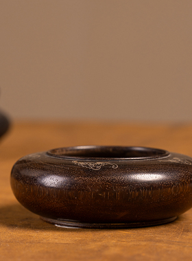 紫檀嵌银丝五福临门水洗