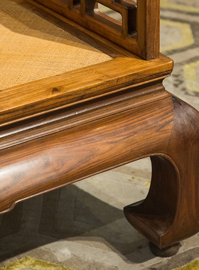 红木攒接曲尺纹三围屏罗汉床中式古典家具收藏老红木实木罗汉床