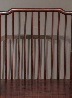 二十世纪紫檀梳背椅成套（两椅一几）中式古典家具小叶紫檀椅子