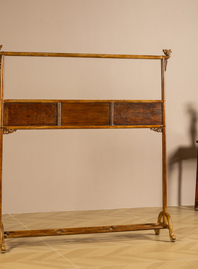 黄花梨螭龙纹中牌子衣架