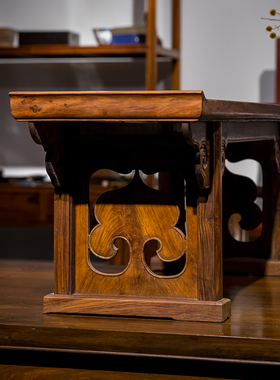 清早期 黄花梨夹头榫如意云纹一块玉翘头案中案古玩收藏拍卖真品