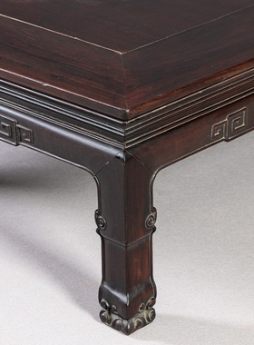 清代红木回纹方形炕桌明清古典老家具古董收藏老红木实木炕桌摆件