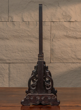 清代红木镶云石插屏中式摆件