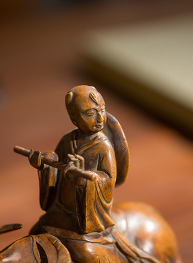 文玩古董书房中式风木雕摆件