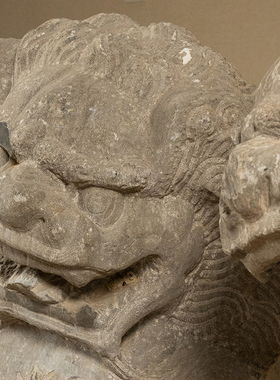 清代石雕狮子摆件（一对）